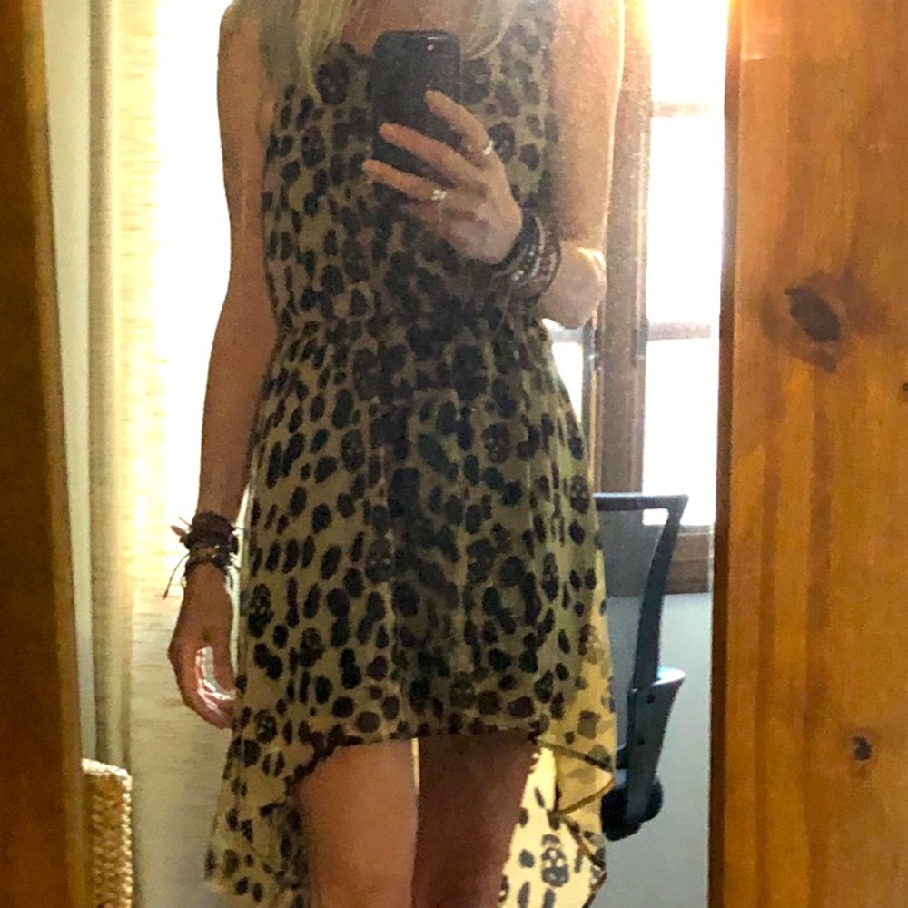 Killer asymm hi lo flowy skull dress